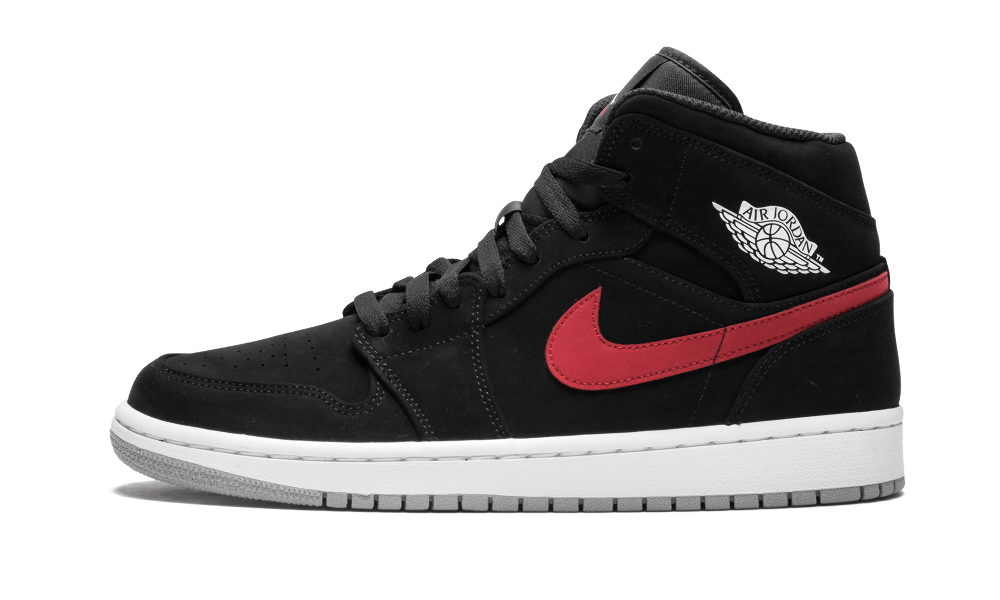 Air Jordan 1 Mid 'Multicolor Swoosh Black' Mens Sneakers