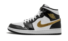 Load image into Gallery viewer, Air Jordan 1 Mid SE Black Gold Patent Leather