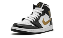 Load image into Gallery viewer, Air Jordan 1 Mid SE Black Gold Patent Leather